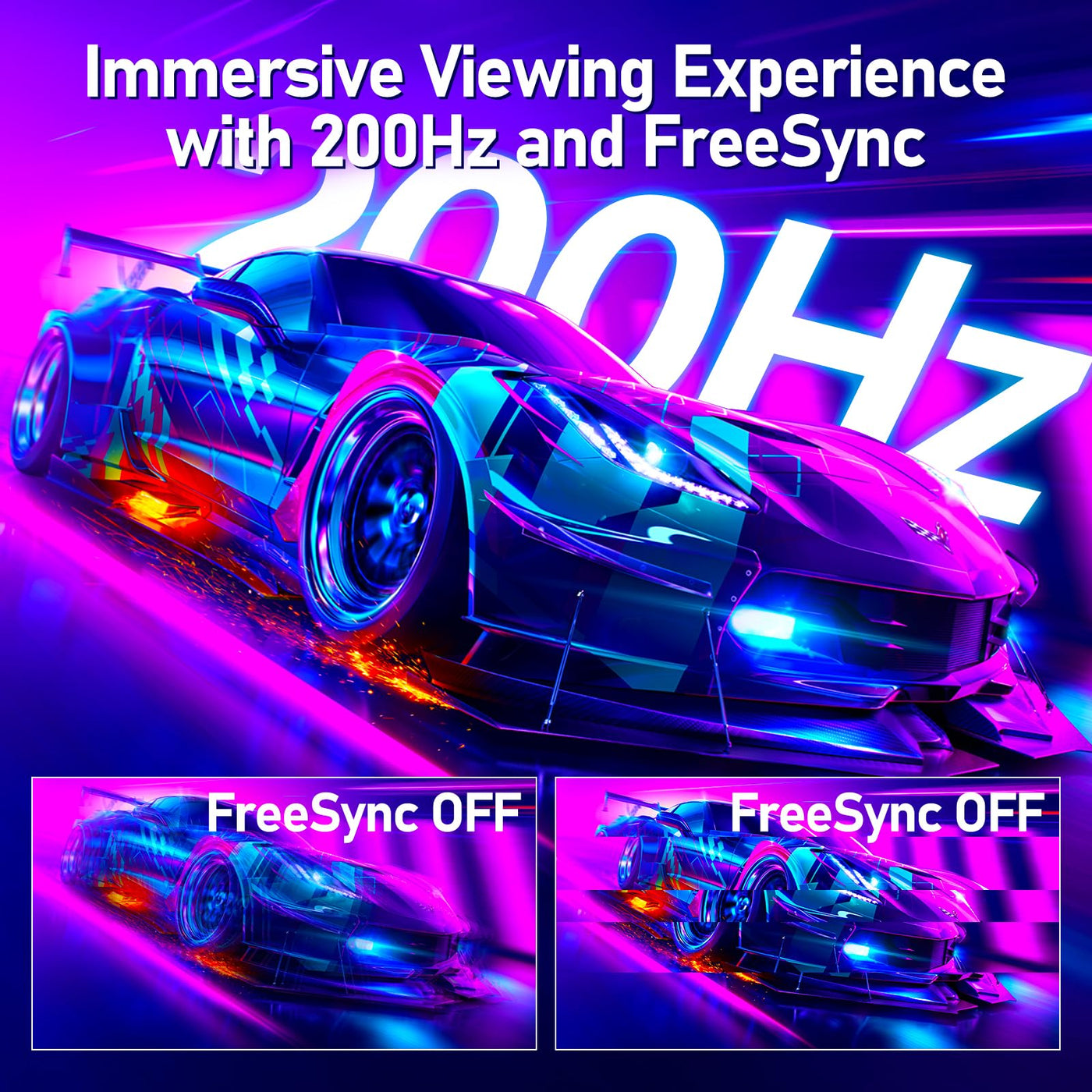 Gawfolk 24,5 Zoll Gaming Monitor mit Lautsprechern, 200 Hz PC Bildschirm FHD 1080P Rahmenlose Computermonitore, DisplayPort, HDMI, Augenpflege