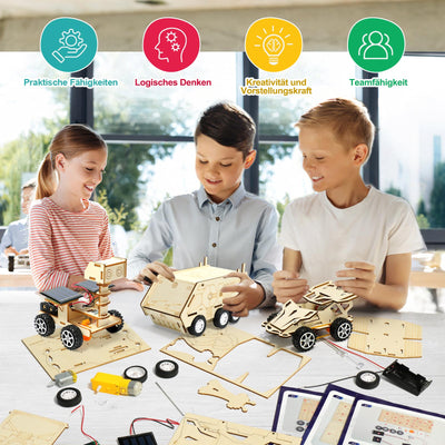 Experimente für Kinder ab 8 9 10 11 12, Auto Elektronik Baukasten, Experimentierkasten, Elektro Baukasten, Holz Auto Bausatz Kinder Spielzeug Geschenke ab 8-14 Jahre Jungen