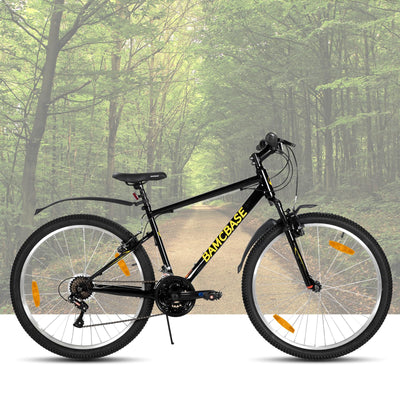 HILAND 26 Zoll Mountainbike, 18 Gang MTB für Männer Frauen, Erwachsenen Mountainbike mit V-Bremsen, Schwarz