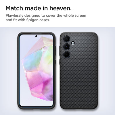 Spigen AlignMaster Schutzfolie kompatibel mit Samsung Galaxy A35 5G, 2 Stück, Kratzfest, 9H Härte Folie