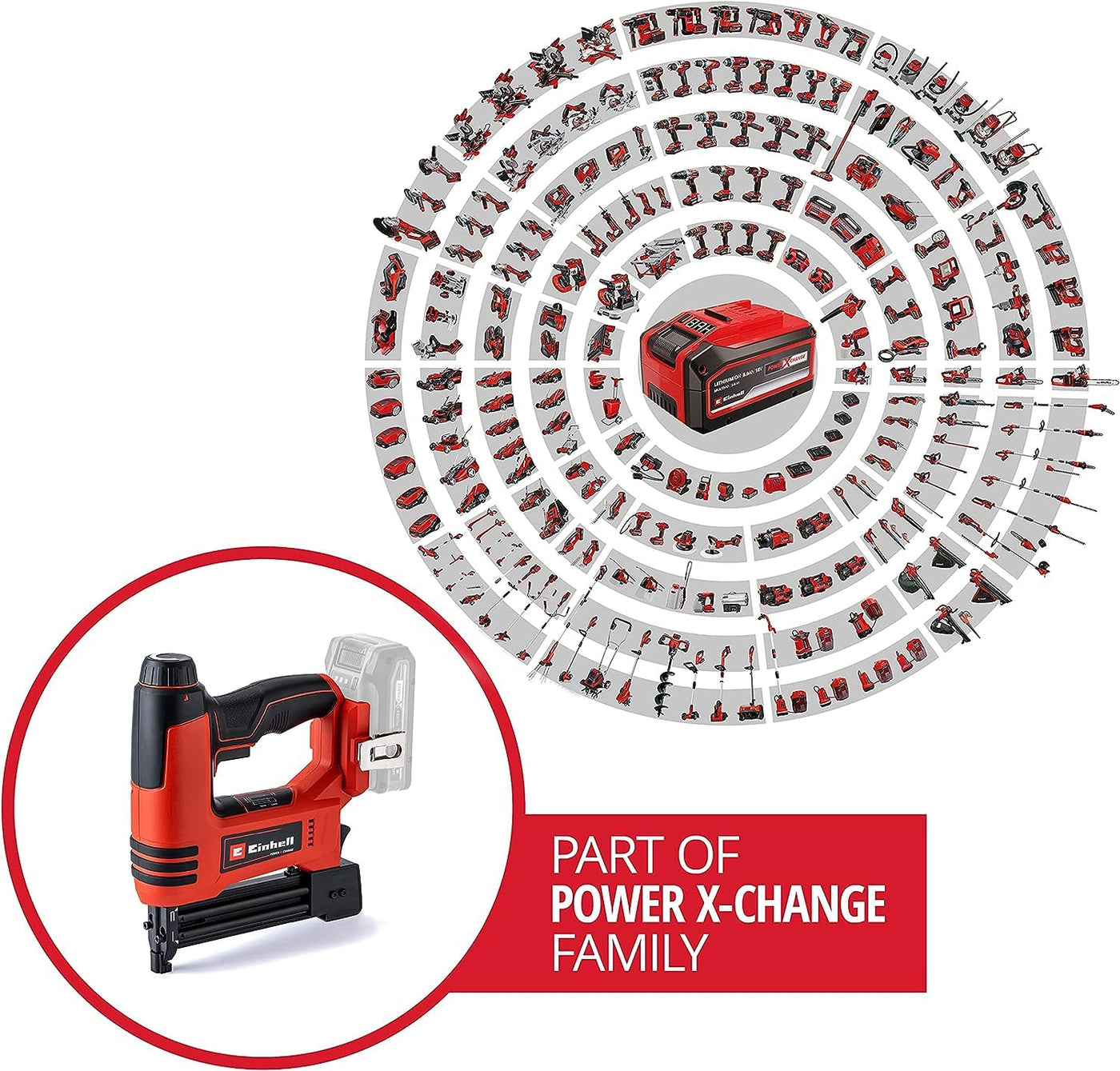 Einhell Akku-Nagler TE-CN 18 Li - Solo Power X-Change (Li-Ion, 18V, Tacker und Nagelpistole, max. 20 Schuss pro Minute, inkl. 300 Nägel, inkl. 300 Klammern, ohne Akku, ohne Ladegerät)