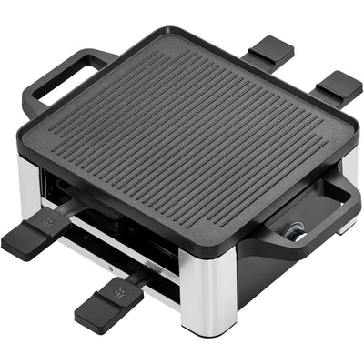 WMF Lono Raclette Grill mit Pfännchen und Schiebern, Raclette 4 Personen, 870 W, edelstahl matt