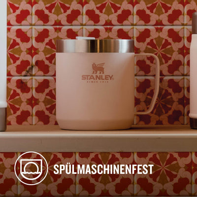 Stanley Classic Legendary Camp Mug Thermobecher 354 ml - Hält 1.5 Stunden Heiß - 3 Stunden Kalt - BPA-Frei - Spülmaschinenfest - Edelstahl Kaffeebecher To Go - Rose Quartz