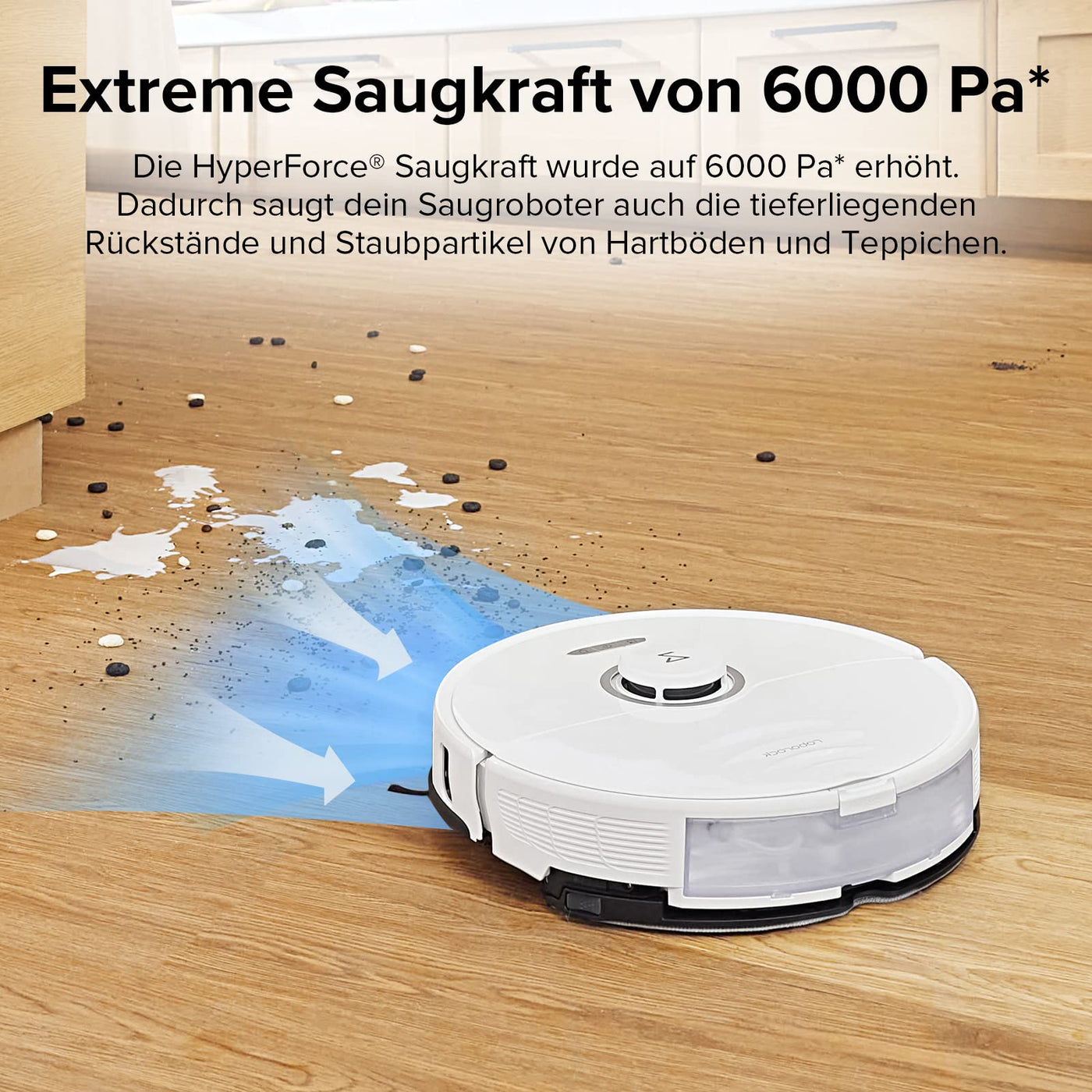 roborock S8 Saugroboter mit Doppelbürste & 6000Pa & 3D strukturierte leichte Hindernisvermeidung Staubsauger Roboter Kompatibel mit Alexa für Tierhaare (Upgrade S7)