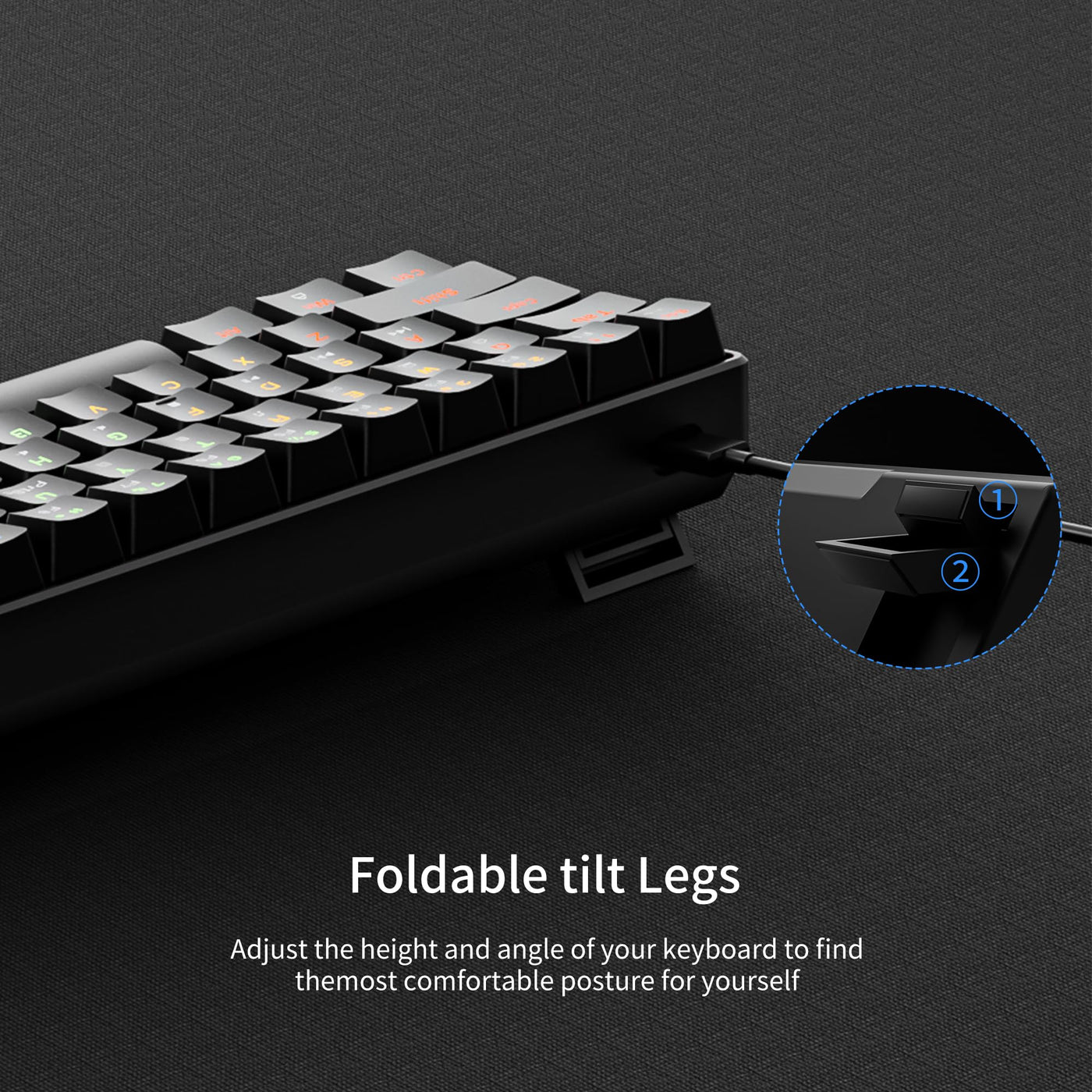 Newmen GM611 Gaming Tastatur,RGB-Beleuchtung 61 Multimedia-Tasten Kabelgebundene Mechanische Tastatur Anti-Ghosting Programmierbare Gaming Tastatur 60 Prozent für PC/Windows Gamer Blau Schalter