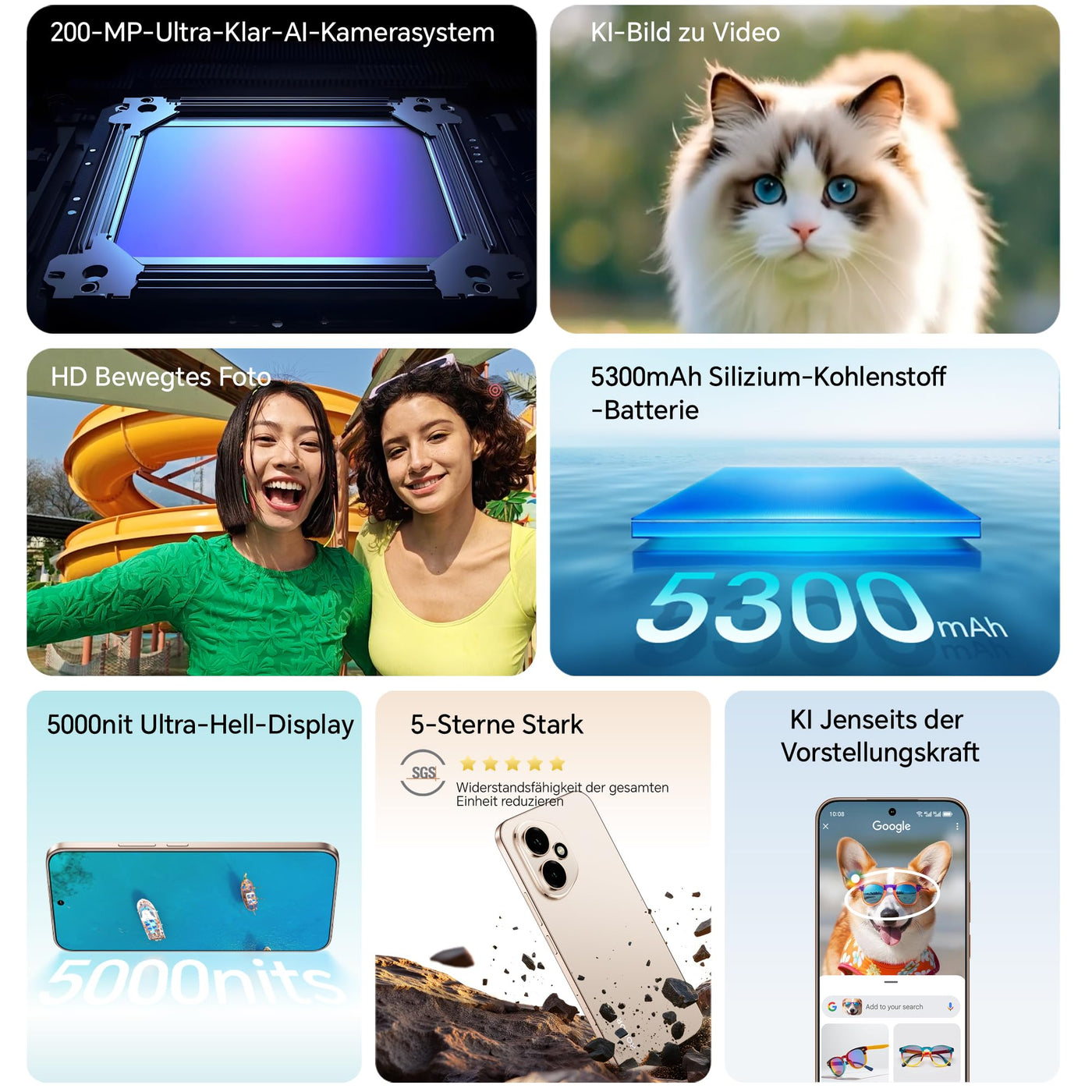 HONOR 400 Smartphone 5G, Dual SIM, NFC,512GB/8GB RAM, Simlockfrei Android-Handy (200MP AI-Kamer, 6,55 Zoll AMOLED Eye Comfort Display 5000nits,5300 mAh,Snapdragon 7 Gen 3 Smartphone), Desert Gold