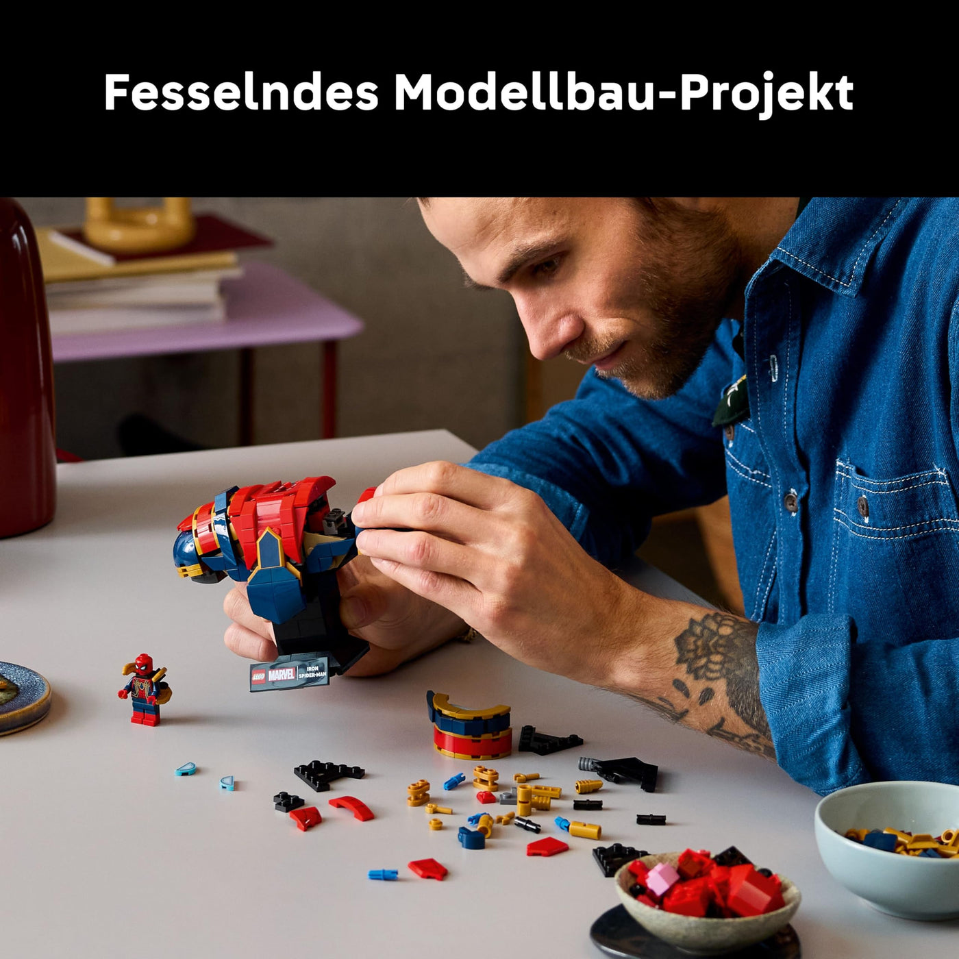 LEGO ǀ Marvel Iron Spider-Man Büste, Superhelden-Bauset zum Sammeln und Verschenken für Erwachsene, baubare Superheldenfigur, anspruchsvolles Bauprojekt für Baumeister 76326