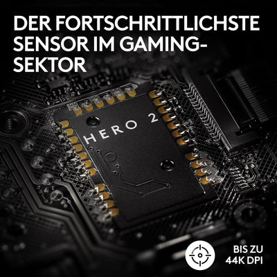 Logitech G PRO X SUPERLIGHT 2 LIGHTSPEED Kabellose Gaming-Maus, Lightweight, 60g, 8K-Abrufrate, LIGHTFORCE Hybrid-Schalter, HERO 2 Sensor, 44K DPI, 5 programmierbare Tasten, USB-C, PC/Mac - Schwarz