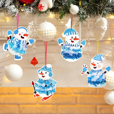MONCAP 12 Stück Schneemann Weihnachten DIY Poke Art Spielzeug DIY Weihnachtsspielzeug Poke Art Kreative Handwerk für Kinder Weihnachten - für Kinder sensorisches Spielzeug Kunst Geschenke
