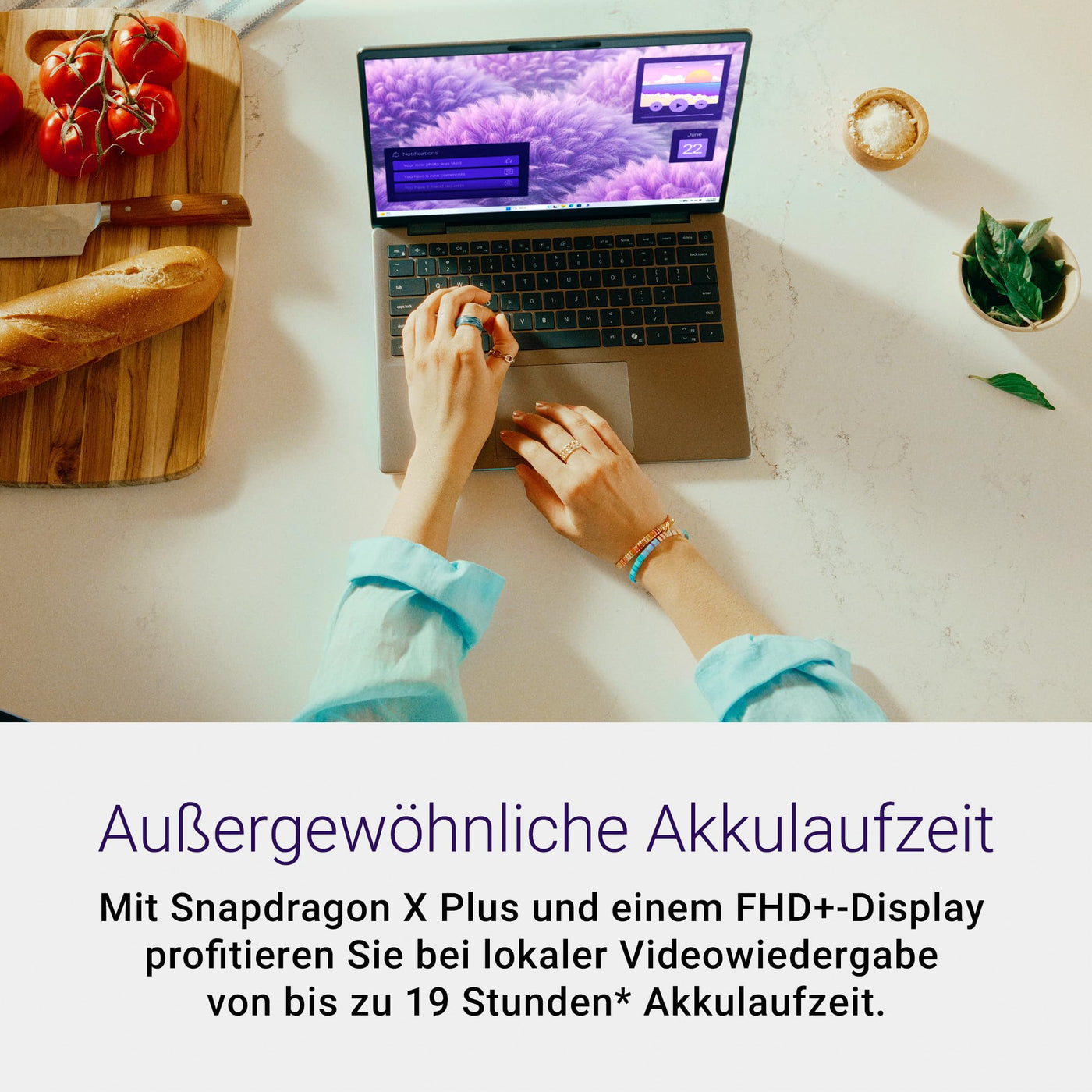 Dell Inspiron 14 (5441) Copilot+ PC Laptop 14 Inch FHD+ Display 60 Hz, Qualcomm Snapdragon X Plus, 16GB RAM, 512GB SSD, Qualcomm Adreno, Windows 11 Home, German QWERTZ Backlit AI Keyboard, Titanium