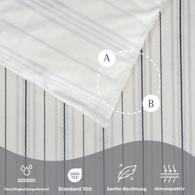 nordqueen Native Bettwäsche,100% Baumwolle mit Knopfdetail aus Kokosnussschale-KnopfBettbezug aus,Weiche und Angenehme Schlafkomfort (Miha, 4-TLG. 2 X 135X200 cm + 2 X 80X80 cm)