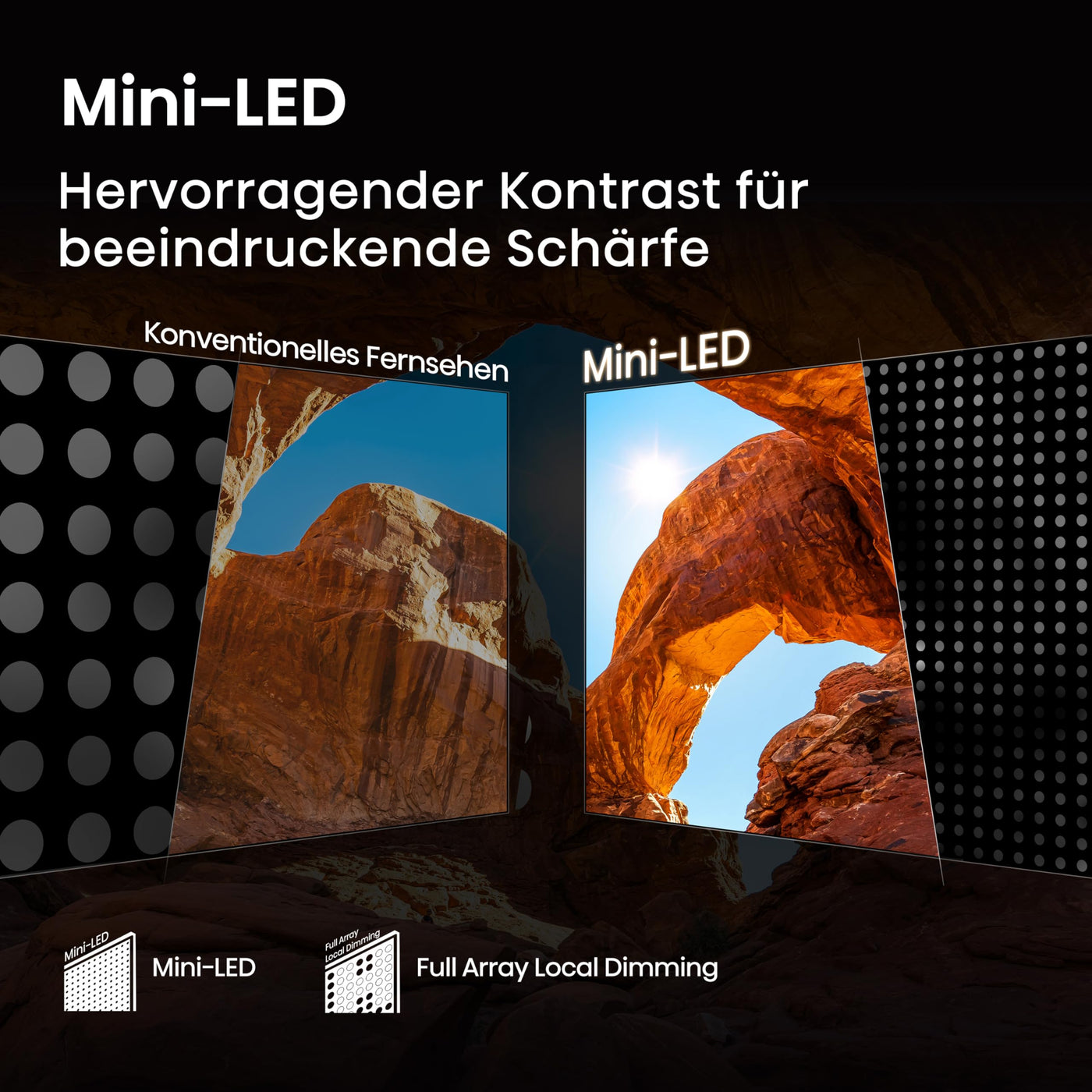 Hisense 55U7Q Fernseher 55 Zoll, 4K Mini LED ULED, Smart TV, Hi-View AI Engine, 144Hz Game Mode Pro, FreeSync Premium, Built in Subwoofer, Dolby Vision IQ Atmos, Airplay, Sprachsteuerung[2025]