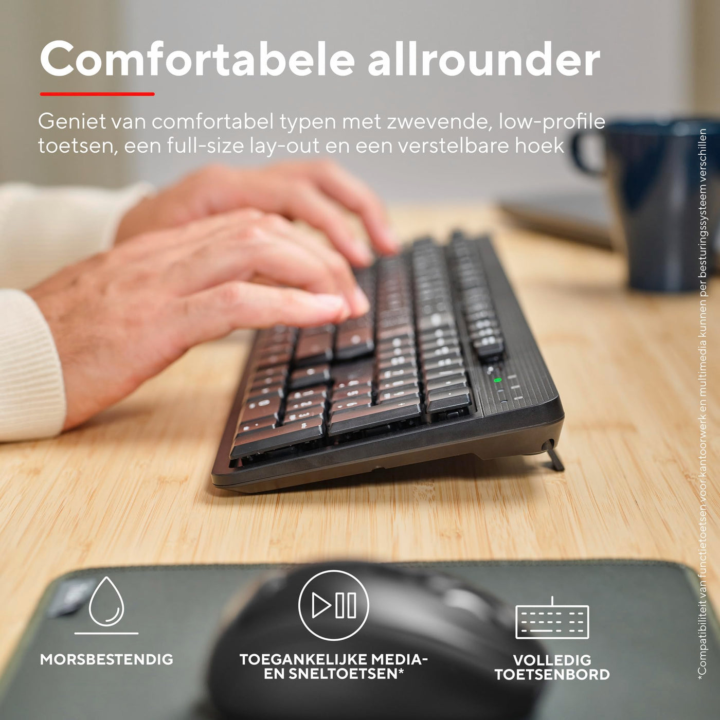 Trust ODY II Niederländisches QWERTY-Layout Tastatur und Maus Set Kabellos