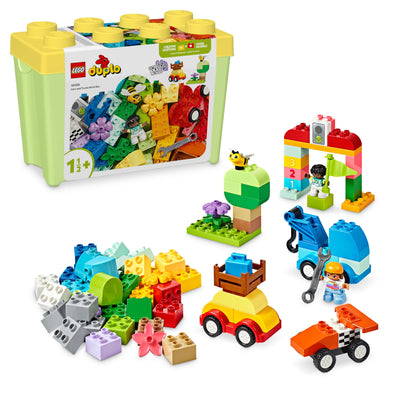 LEGO DUPLO Steinebox Autos und LKWs – Lernspielzeug für Jungen & Mädchen ab 1 Jahr – Spielzeug für Kleinkinder mit 1-2-3 Steinen, 2 Figuren und 3 Fahrzeugen zum Spielen und Bauen – Geschenk – 10439