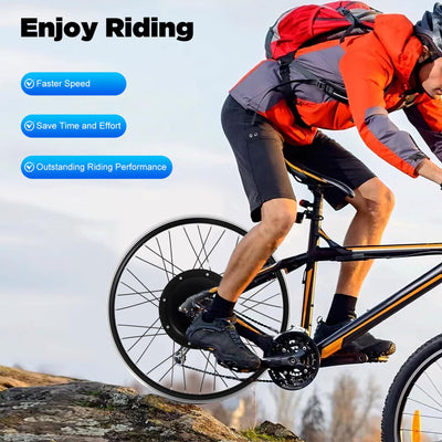 jiumxliu 26 Zoll 48V Ebike Umbausatz 1500W Elektrofahrrad Umbausatz Heckmotor Bürstenloser Getriebemotor Ebike Conversion Kit 31.05 km/h, 5-Stufen PAS, Tempomat, LCD-Display