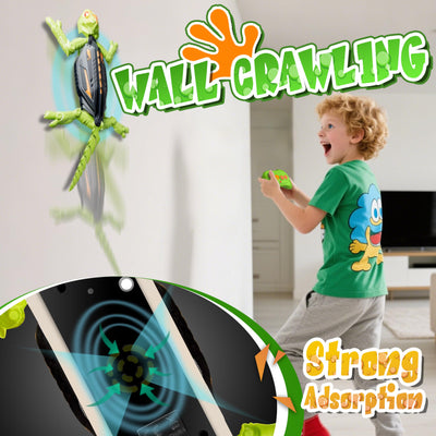 Wall Crawler Chamäleon Spielzeug, Wiederaufladbar Ferngesteuert Gecko, Eidechse Roboter mit leuchtenden LED-Augen, Kinder Spielzeug, Geschenk Jungen Mädchen 3 4 5 6 7 8+ Jahre [Verbesserte Version]
