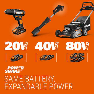 WORX WX030.9 Max Akku Autostaubsauger - beutelloser Hand-Staubsauger - 20V - mit Fugendüse und Kombidüse - ohne Akku & Ladegerät