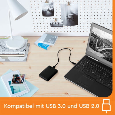 WD Elements Portable externe Festplatte 1 TB (mobiler Speicher, USB 3.0-Schnittstelle, Plug-and-Play, für Windows formatiert) Schwarz