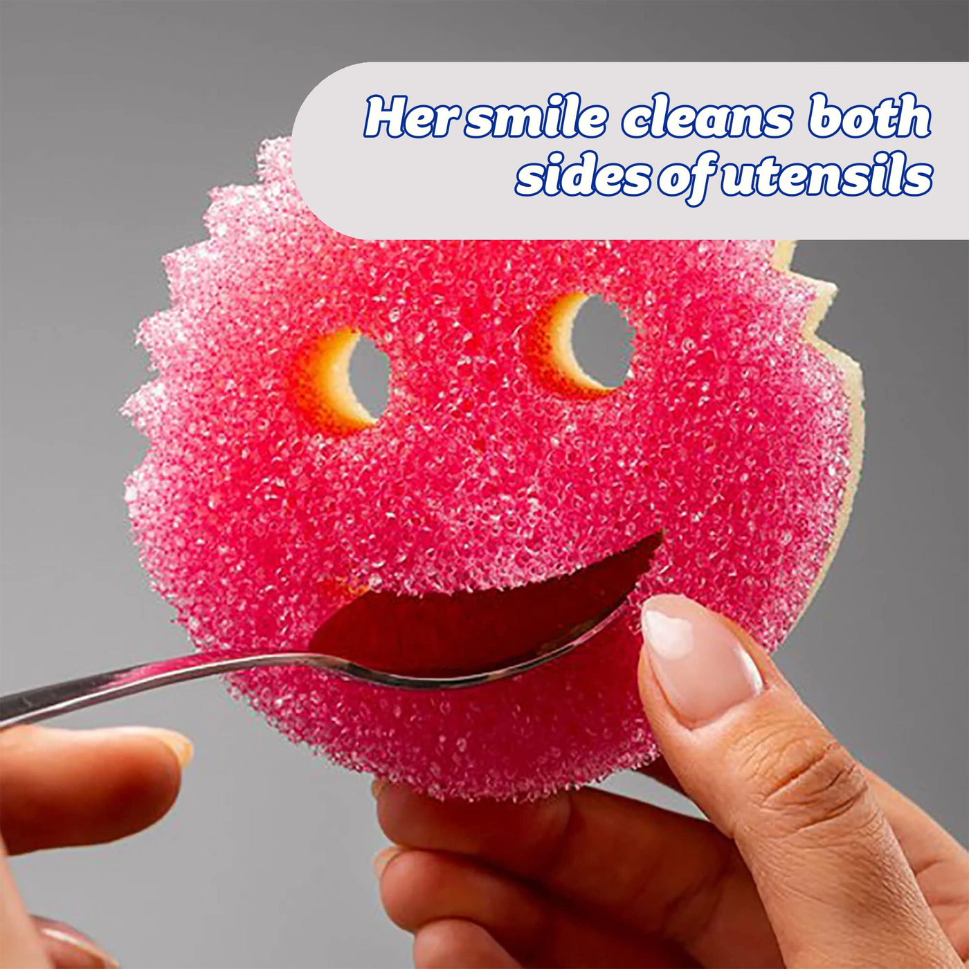 Scrub Daddy Scrub Mommy Putzschwamm, Topfreiniger Küchenschwämme, Putzmittel mit Texturveränderung, kratzfreier Spülschwamm, geruchsresistenter Smiley Schwamm, Geschirrschwamm - 2er-Pack Rosa