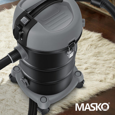 MASKO® Industriestaubsauger Staubsauger Nass Trocken Sauger Edelstahl 2300W + Steckdose | Blasfunktion | Trocken-Saugen & Nass-Saugen | Push&Clean | Industrie-Sauger mit & ohne Beutel | beutellos