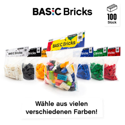 Lego Steine 2x4 Bunt, 100 Stück - Einzelne Lego Basis Bausteine Bunt Gemischt, Grundbausteine für Legoplatte und Bausteine Classic Box, Legosteine Classic ab 4 Jahre | Basic Bricks (3001)