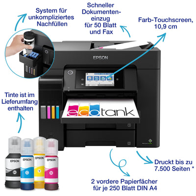 EcoTank ET-5855 DIN-A4-Multifunktions-Wi-Fi-Tintentankdrucker mit Fax