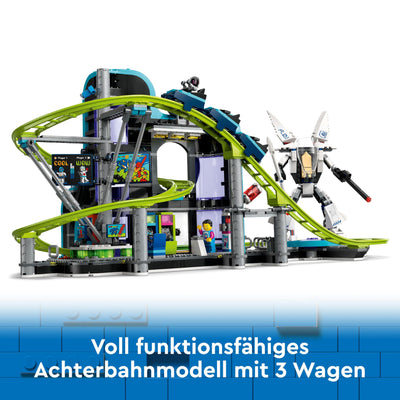LEGO City Achterbahn mit Roboter-Mech, Spielzeug-Vergnügungspark, Spielset für Jungen und Mädchen ab 8 Jahren, Geschenk für kreative Kinder 60421