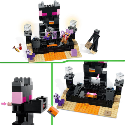 LEGO 21242 Minecraft Die End-Arena Set, 'Player-vs-Player Battle' Action-Spielzeug mit Lava, Enderdrache und Enderman-Figur, Geschenk für Kinder ab 8 Jahren