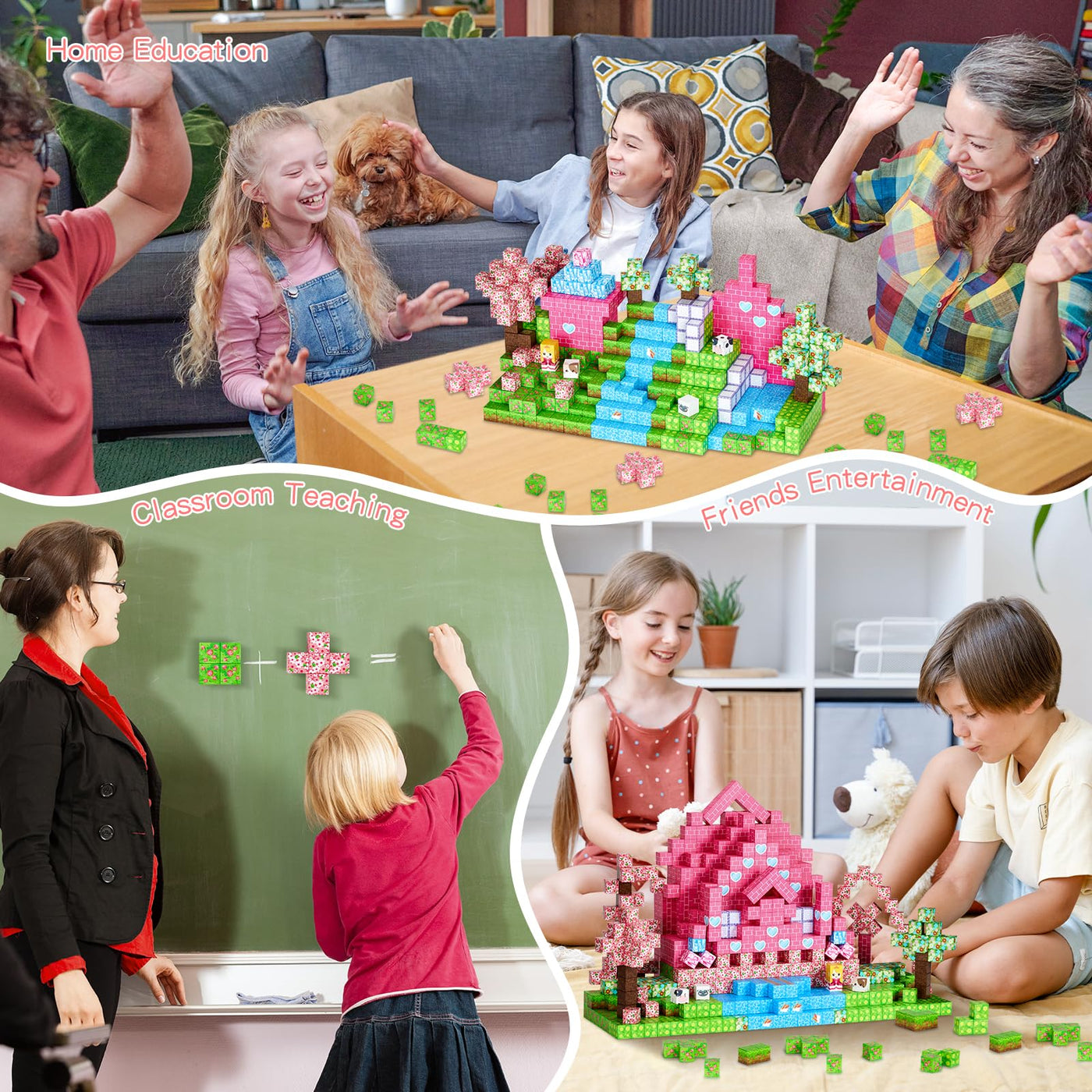 Coolzon Magnetische Bausteine Blöcke 154 Stück, Magnetbausteine Build Mine Magnete Welt Set,Montessori Spielzeug & Knobelspiele, Magnetisches Spielzeug für Jungen und Mädchen ab 3 4 5 6 7 8 9 Jahre