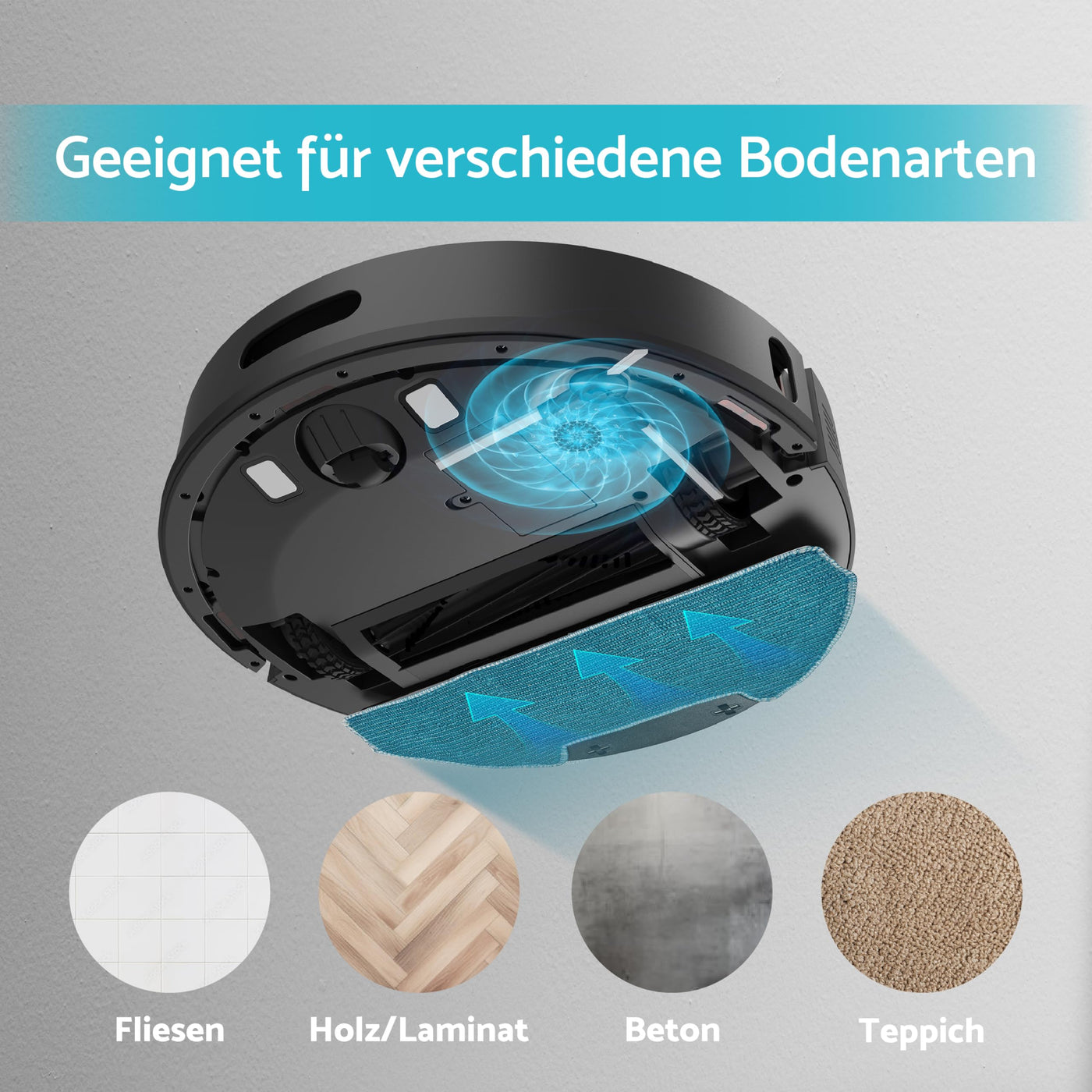 aeco VacuBot X5 PLUS Saug/Wischroboter & Absaugstation 5000Pa Saugkraft/LDS Navigation/120m²Saug- & 100m²Wischbereich/160min Akkulaufzeit/18mm Hindernisüberwindung/Infrarot Fernbedienung/App-Steuerung