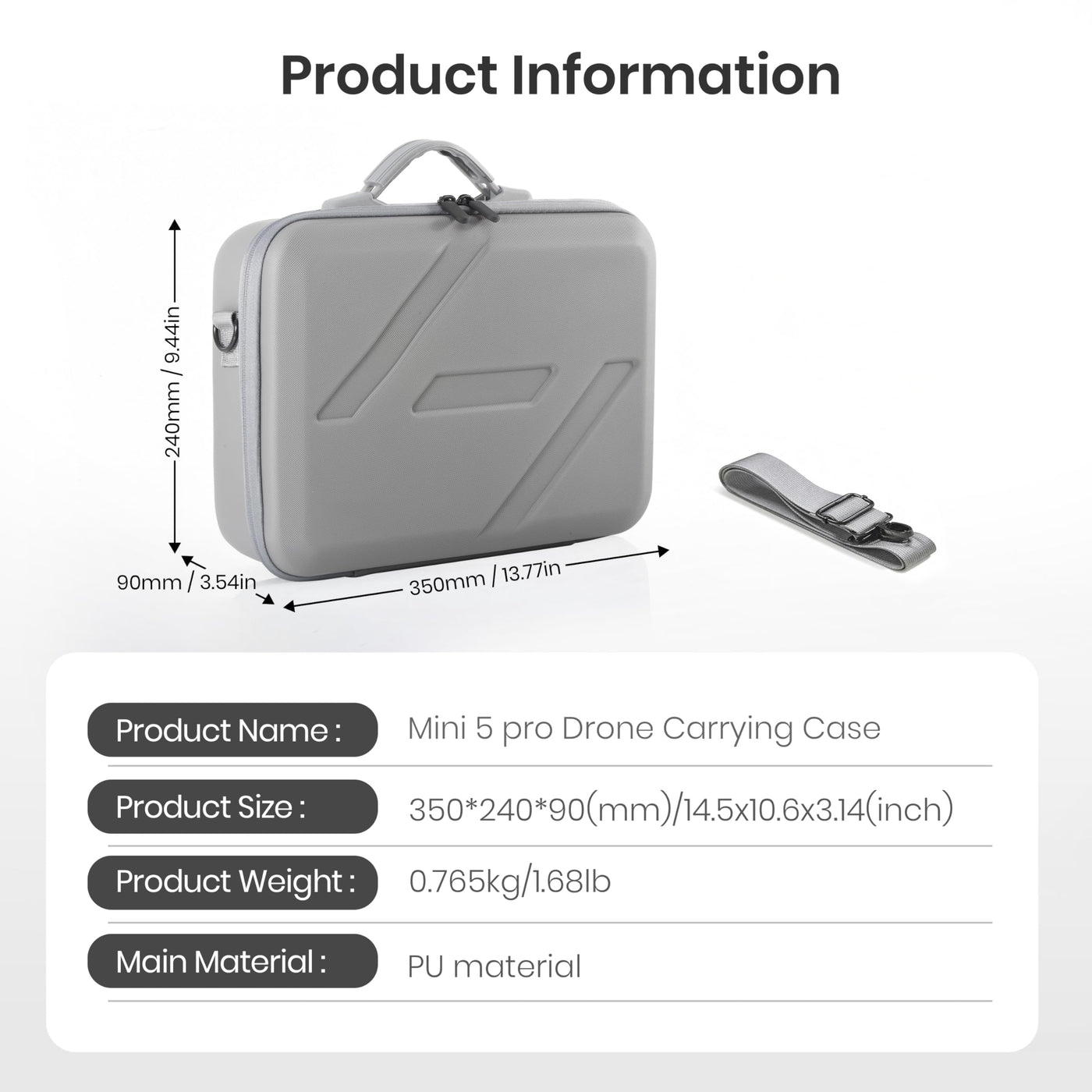 STARTRC Mini 5 Pro Tasche, Tragbare Tragetasche Koffer/Case für DJI Mini 5 Pro Zubehör für DJI RC 2 Controller Fly More Combo