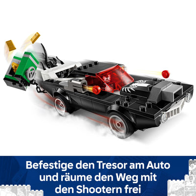 LEGO Marvel Spider-Man Mech vs. Venom Muscle Car - Auto Spielzeug mit 3 Superhelden Minifiguren - Modellauto mit Shootern - Geschenk für Jungen und Mädchen ab 7 Jahren 76309