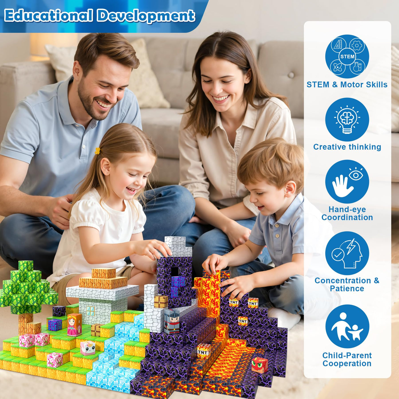 COOLJOYA Magnetische Bausteine, 150 Teile Magnetbausteine ab 4 Jahre, Magnetische Bauwelt Halloween Spielzeug Magnetblöcke für Kinder ab 3 4 5 6 7 8 9 Jahre Verstaubare