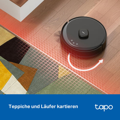 Tapo RV30 Max Plus Saugroboter mit Wischfunktion und automatischer Absaugstation, 5300Pa Ultra Starke Saugkraft, LiDAR+IMU Dual-Navigation, Alexa & Google Assistant Sprachsteuerung, APP