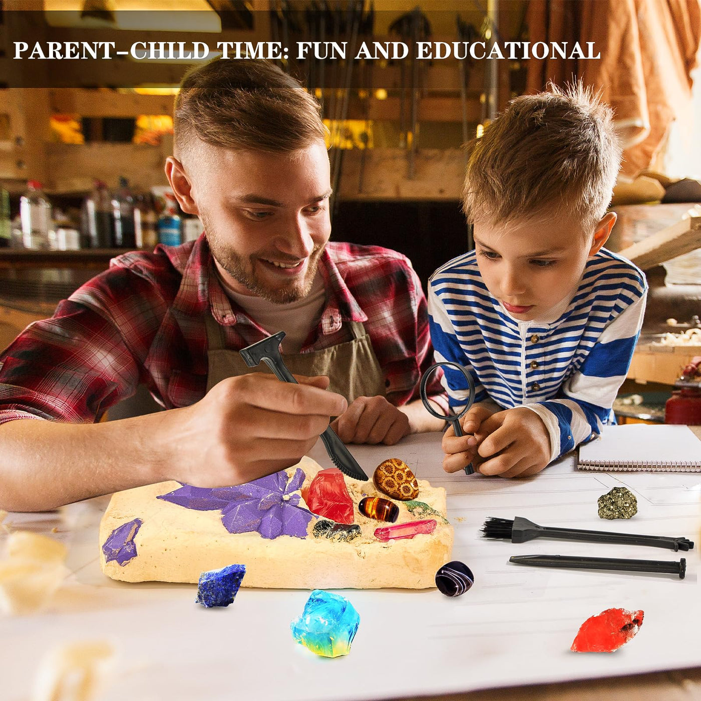 Greek Science Mein erstes Mega ausgrabungsset für Kinder, 15 echte Kristalle und Edelsteine ausgraben, STEM Wissenschaft Spielzeug Geschenk für Jungen und Mädchen