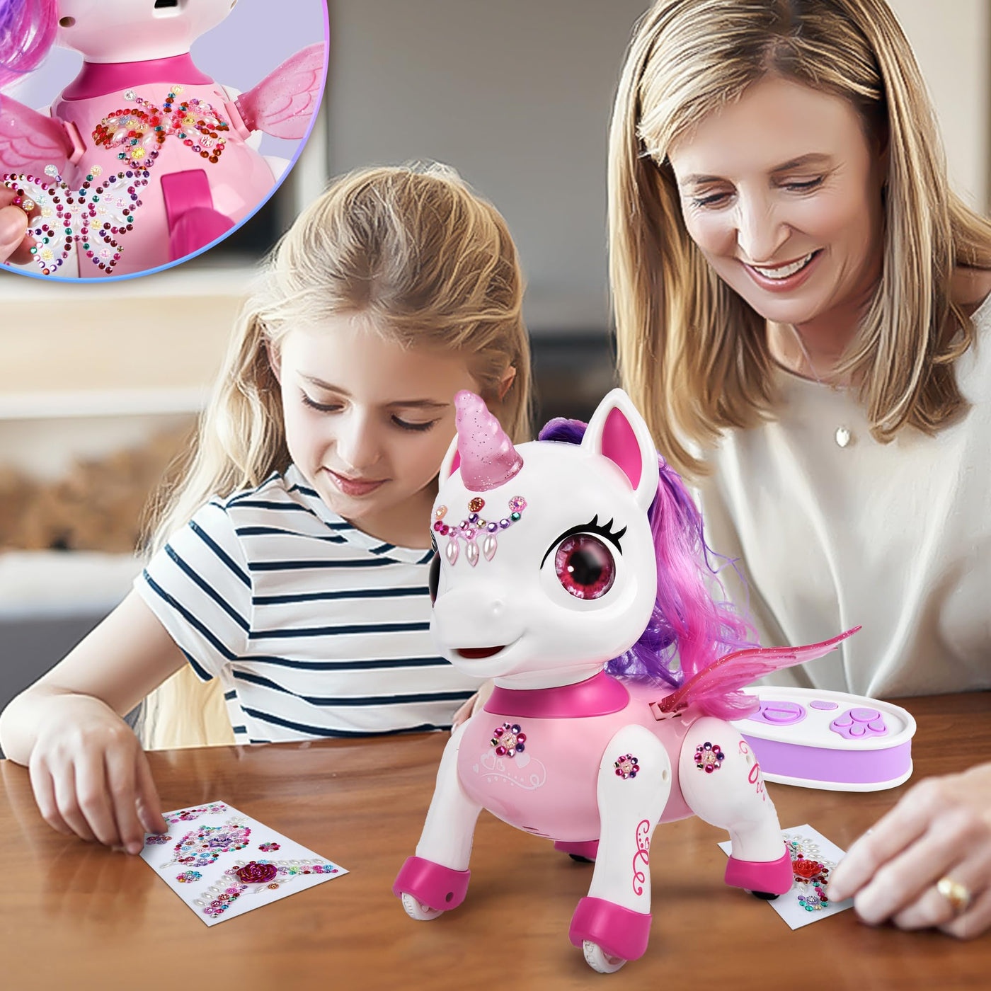 Joellfuner Roboter Einhorn, Ferngesteuerter Roboter für Kinder, Intelligenter Interaktiver Spielzeug Roboter, Kreative Haustier Geschenke für Jungen und Mädchen 3-12 Jahren (Einhorn)