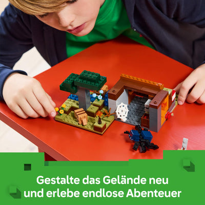 LEGO Minecraft Die Expedition zur Gürteltiermine - Interaktives Gamer Spielzeug mit Höhlenspinne- und Wolfsfiguren - TNT-Funktion - Gaming Geschenk für Jungen und Mädchen ab 8 Jahren - 21269