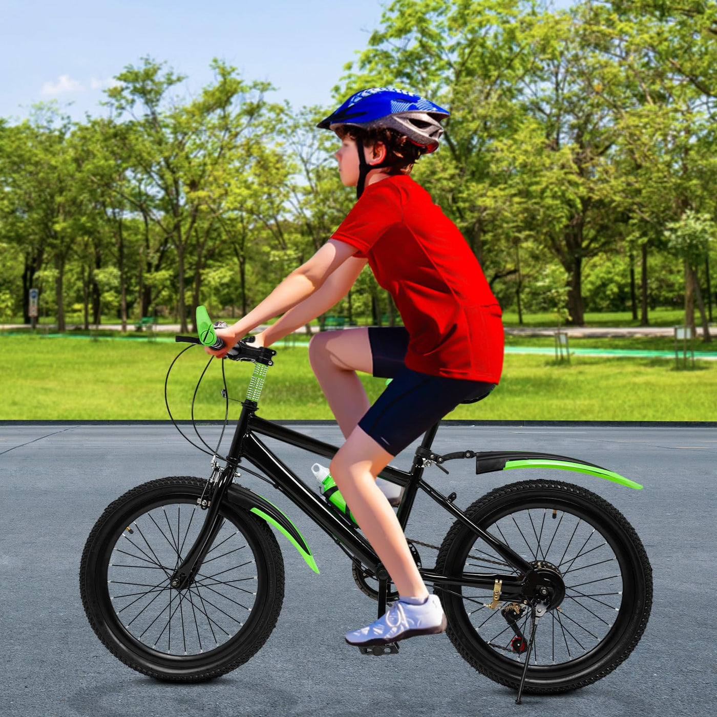 mesterth 20 Zoll 7Gang Kinder Jungen Fahrrad Mountainbike Kinderfahrrad MTB Bike 20" Rad, für Mädchen Jungen Herren und Damen Citybike für Fahrten auf Straßen, in den Bergen