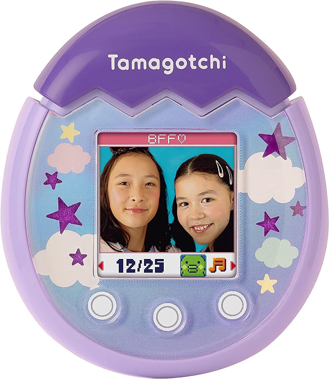 Bandai - Tamagotchi - Tamagotchi PIX - Lila Himmel - virtuelles elektronisches Haustier mit Farbdisplay, Touch-Schaltflächen, Spiele und Kamera - 42912