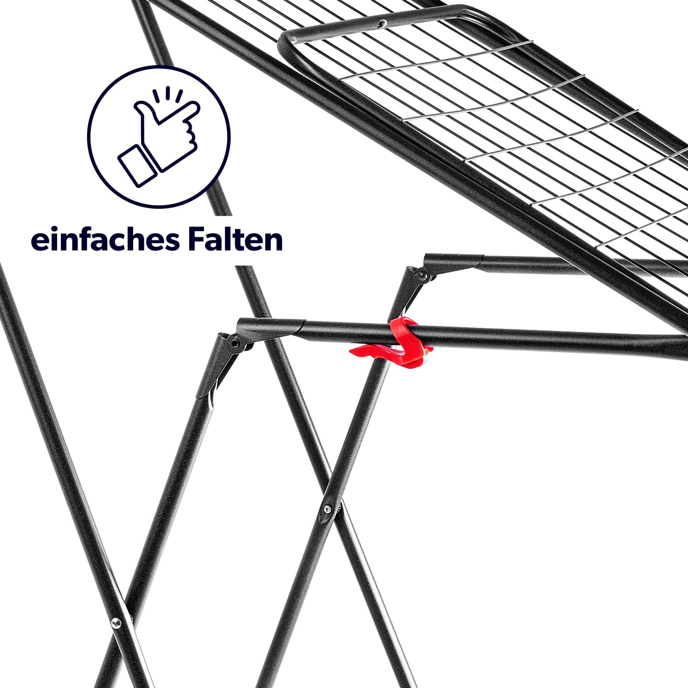KADAX Wäscheflügeltrockner, 180x55x101cm Wäscheständer, Luftstromwäscheständer, Wäschetrockner mit rutschfesten Füßen, Flügelwäschetrockner, Bekleidung