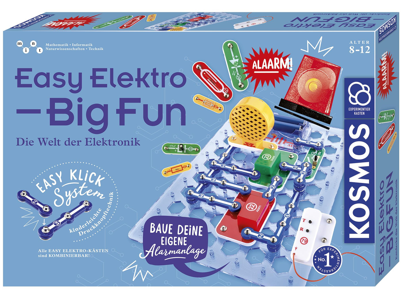 KOSMOS 620608 Easy Elektro - Big Fun, spannende Experimente zu Stromkreisen mit Reihen- und Parallelschaltungen, Radio Bauen, Sound-Anlage, Alarm-Anlage, Experimentierkasten für Kinder , Mittel