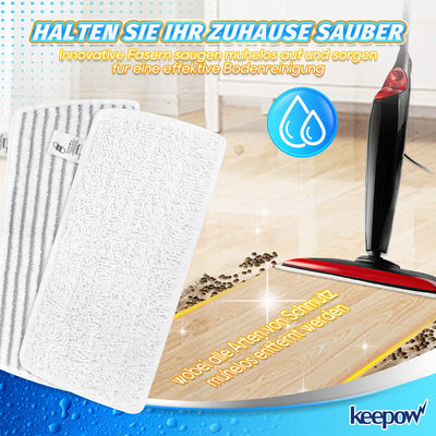 KEEPOW 8 Stück für Vileda Dampfreiniger XXL Ersatzbezüge, Mikrofaser für Vileda Steam PLUS XXL Ersatzbezug, Waschbar Kompatibel Mit Vileda Steam PLUS XXL Dampfreiniger (4 Grau + 4 Weiß)