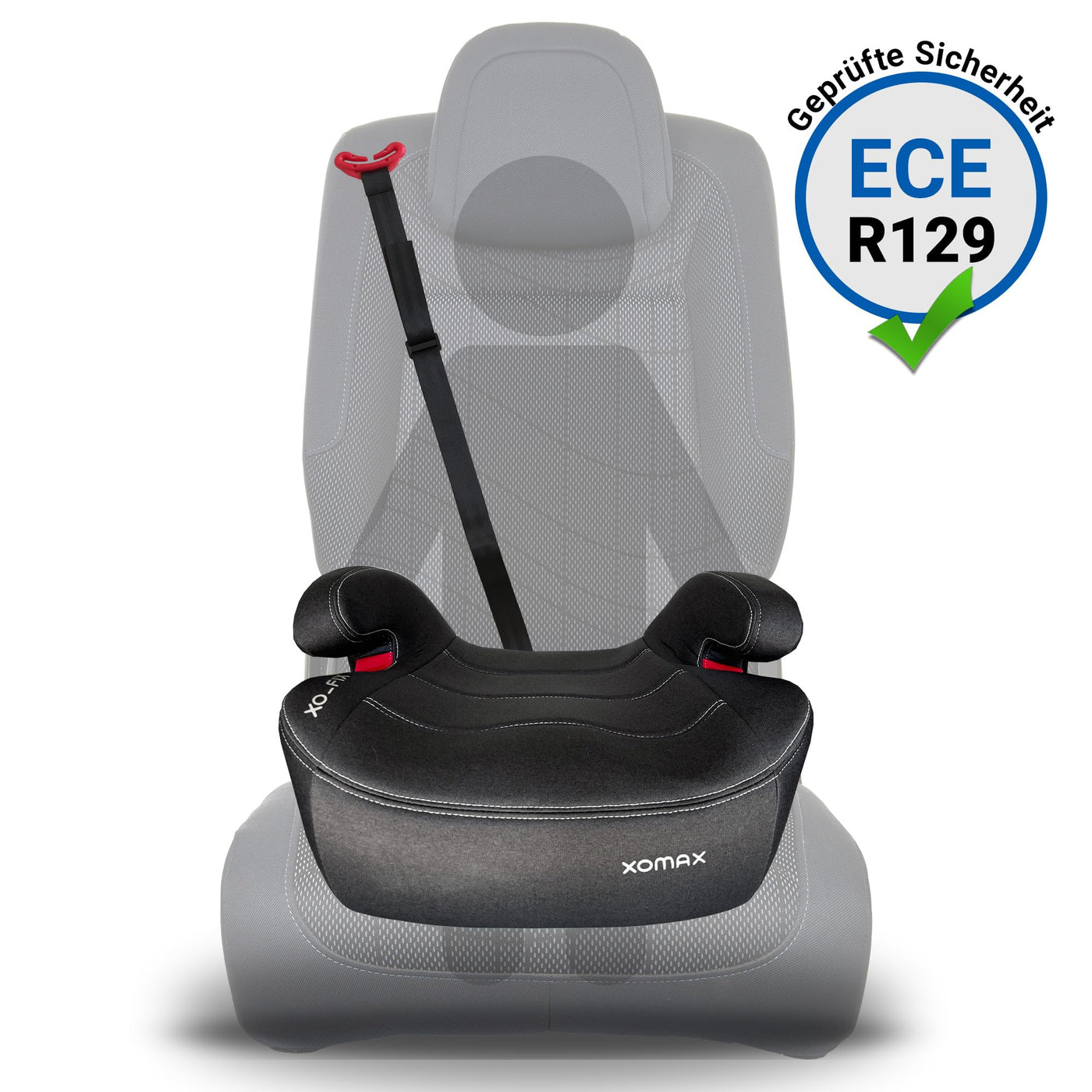 XOMAX XL-313 Kindersitz mit ISOFIX und Gurtfuhrung I mitwachsend 15-36 kg, ca. 3-12 Jahre, Korpergroße von 125–150 cm, Gruppe 2/3 I Bezug abnehmbar und waschbar I ECE R129 I dunkelgrau