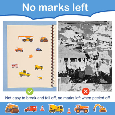 3D Aufkleber für Kinder & Kleinkinder, Auto Bagger Sticker 12 Blätter, Geschwollen Stickers für Jungen Mädchen Lehrer, Kindergeburtstag Gastgeschenke Party (17 * 7cm)