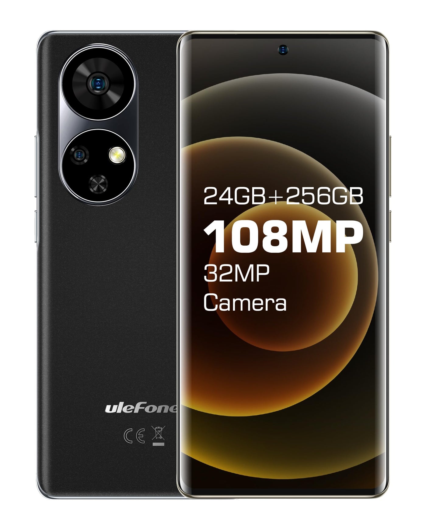Ulefone Note 17 Pro Smartphone Ohne Vertrag, 24+256GB Android 13 Handys, 3D-gebogener Bildschirm 6,78 AMOLED-Kamera 108MP+32MP, 5050mAh/33W, Dual-SIM 4G/NFC/Fingerabdruck auf dem Bildschirm/GPS/OTG