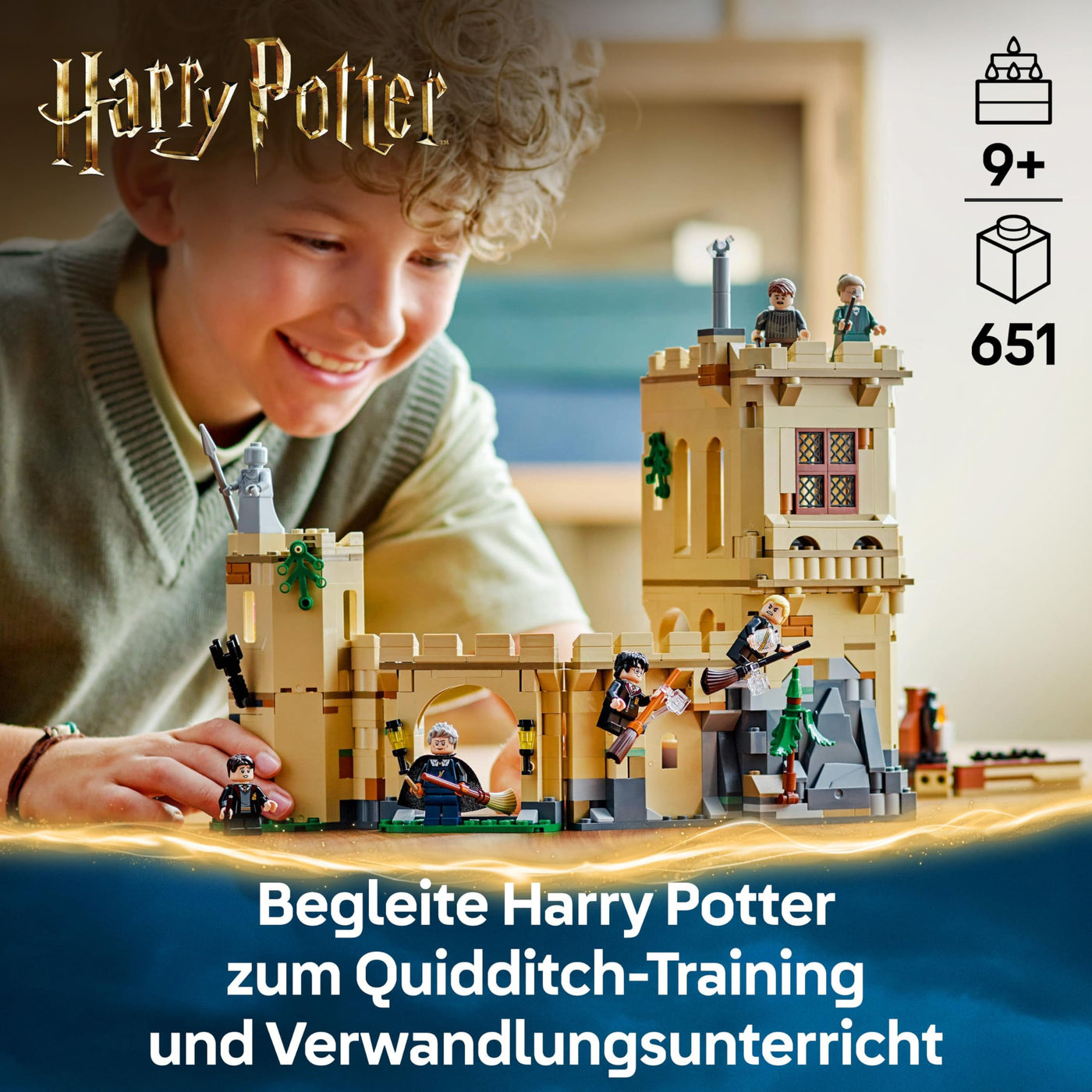 LEGO Harry Potter Schloss Hogwarts: Flugstunden, Abenteuer-Spielset mit 6 Minifiguren zum Sammeln, inkl. Draco Malfoy & Professor McGonagall, Rollenspiel Set für Jungen und Mädchen ab 9 Jahren 76447