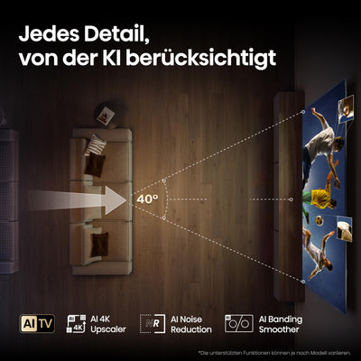 Hisense 100U7KQ (100 Zoll) Fernseher 4K Mini LED ULED HDR Smart TV, Quantum Dot, 144Hz, HDMI 2.1, Game Mode Pro, Dolby Vision IQ & Atmos, Bluetooth, Alexa Built-in, Anthrazit