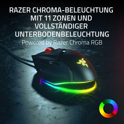 Razer Basilisk V3 35K - Vollständig anpassbare ergonomische kabelgebundene Gaming-Maus - Focus Pro 35K Sensor (HyperScroll Tilt Wheel, 11-Zonen-Beleuchtung, optische Mausschalter Gen-3) Schwarz