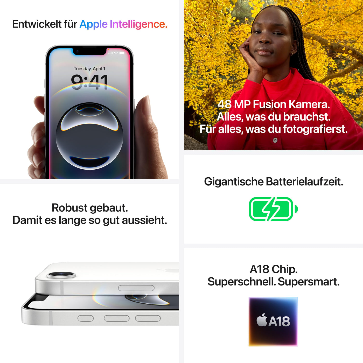 iPhone 16e 512 GB: Entwickelt für Apple Intelligence, A18 Chip, Gigantische Batterielaufzeit, 48 MP Fusion Kamera, 6,1" Super Retina XDR Display, Schwarz