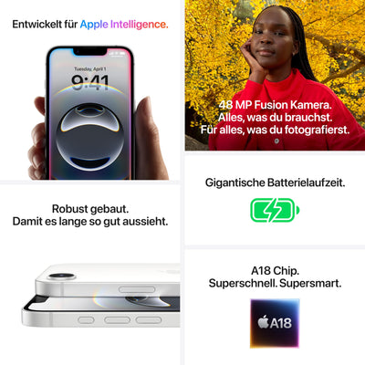 iPhone 16e 512 GB: Entwickelt für Apple Intelligence, A18 Chip, Gigantische Batterielaufzeit, 48 MP Fusion Kamera, 6,1" Super Retina XDR Display, Schwarz